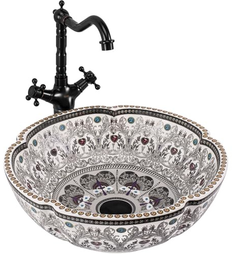 GTM Designs Aufsatzwaschbecken Glanz - Modern Waschbecken ohne Hahnloch - Elegant Aufsatzwaschbecken Oval für Badezimmer und Gäste WC - nur Bad Waschbecken - Modell 3
