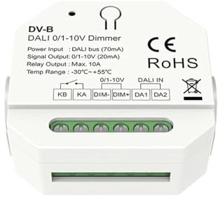 DALI zu 0/1-10V Dimmer DT5 AC 100-240V DIN-Schienenmontage 1 Kanal Dimmsignalausgang monochrom