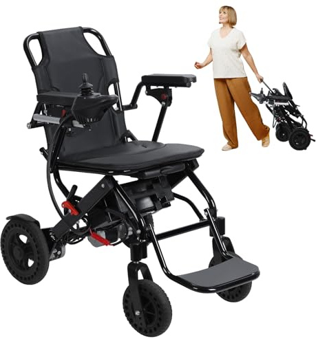 tinysiry Sedia a rotelle elettrica per adulti, portata 12 miglia, leggera, pieghevole, motorizzata, con grande poggiapiedi, motore da 500 W, sedia a rotelle portatile, per anziani e adulti, colore
