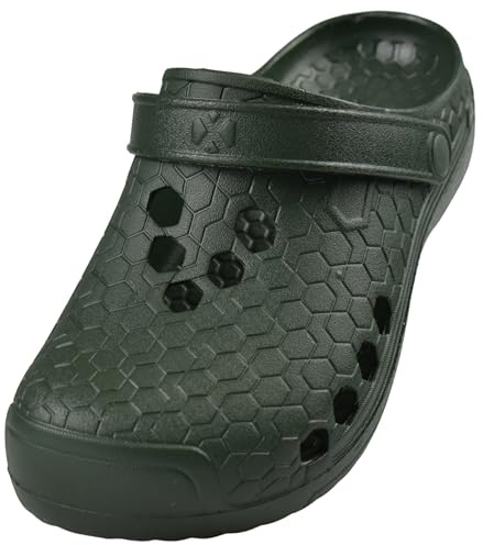 APREGGIO Zoccoli da Giardino da Uomo Eva – Leggeri – Scarpe da Giardino – Zoccoli per Giardino, Tempo Libero, Lavoro ed Estate, Verde, 47 EU
