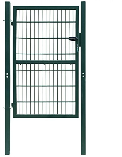 Robustes 2D-Zauntor, Einzel-Gartentor, robuste Stahlkonstruktion mit Pulverbeschichtung, einfache Installation, mit stabilen Scharnieren, ideal für Garten, Terrasse, 106 x 190 cm