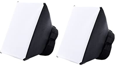 Blitzdiffusor Faltbar für Softbox 2 Stück Schwarz DSLR Blitzgeräte | Kunststoff, Tragbar und Kompakt für Aufbewahrung, Weiche Schattierung und Gleichmäßige Ausleuchtung