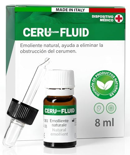 Ohrtropfen gegen Ohrenschmalz 8ml – Natürliche Ohrentropfen Ceru Fluid zur sicheren Entfernung von Cerumen – Mit Tropfer – 100% Natürliche Formel Made in Italy