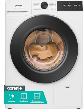 Gorenje W5G414A4P1 Waschmaschine mit Dampffunktion/10 KG/1400 U-Min/ConnectLife/15 Programme/AquaStop/EasyDosing/SteamTech/UltraClean/Inverter PowerDrive /40% besser als Energieeffizienzklasse A/Weiß