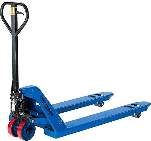 Global Industrial Low Profile Narrow Fork Pallet Jack Truck with 21 W x 48 L Forks, 4500 Lb. Capacity, Manual Duty Truck for Warehouse, Manufacturing and Retail