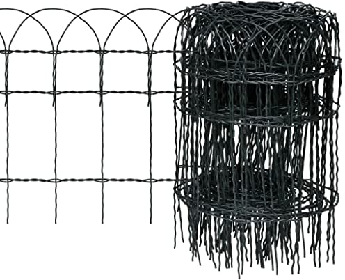 vidaXL Beetzaun Beeteinfassung Beetumrandung Gartenzaun Rasenkante Eisen 25×0,4m