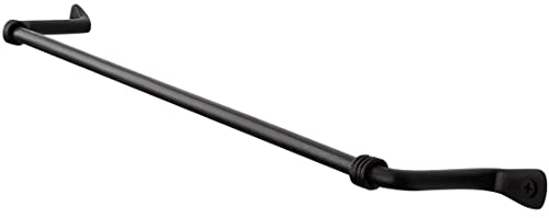 RTZEN Farmehouse - Porta asciugamani da bagno, in ferro battuto nero meta opaco, asta per montaggio a parete, decorazione per la casa fatta a mano, barra in metallo da cucina (43,2 cm, adatta per