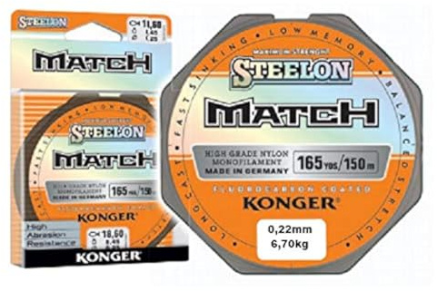 Konger Angelschnur STEELON Match Fluorocarbon Coated Monofile 150m (0,22mm / 6,70kg)