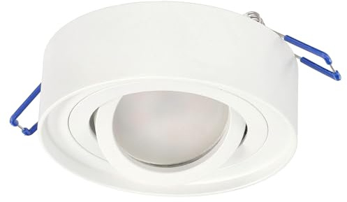 EDO Foco de Techo Empotrable Redondo Blanco SKAND MINI Orientable - Lámpara de Techo Moderna en Aluminio Compatible con Casquillo GU10 - Aplique de Techo ø95x30mm para Salón, Cocina, Pasillo, Oficina