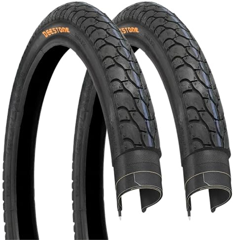 Ecovelo 2 cubiertas de goma para bicicleta Graziella, City Bike | Neumáticos de carretera negros de goma para bicicleta, 20 x 1,75 (47-406)
