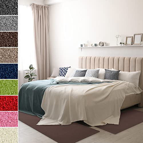 Velours-Bettumrandung Dynasty - Bettvorleger Teppichläufer - 3-teiliges Läufer-Set in 3 Größen (B: 67 cm | L: 1 x 250 cm + 2 x 140 cm, Schlamm)
