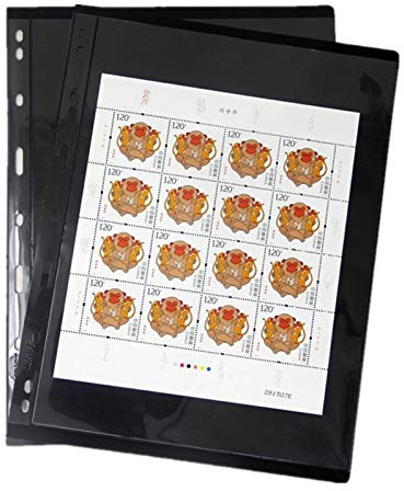 MUROAD Páginas de sellos para carpeta de álbumes de sellos, 10 hojas 1S páginas para coleccionistas de páginas de sellos, paquete profesional (1 fila)