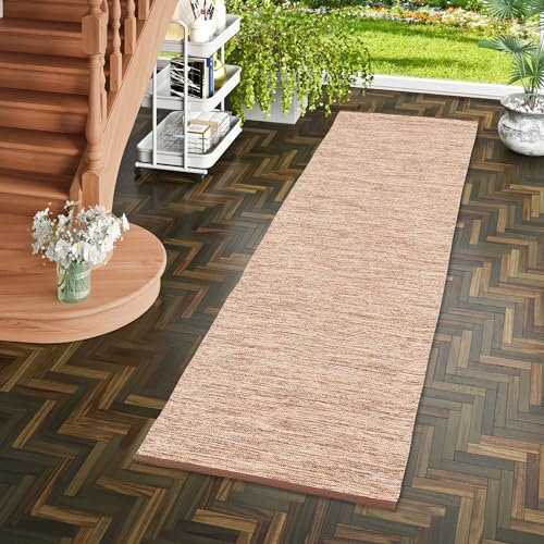Pergamon Baumwolle Natur Kelim Teppich Läufer Easy Beige Meliert in 3 Größen