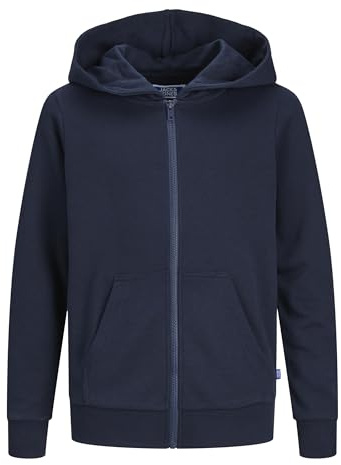 JACK & JONES Jjebradley Sweat À Capuche Zippé Noos Jnr Garçon Veste Sweat-Shirt, Blazer Bleu Marine., 164