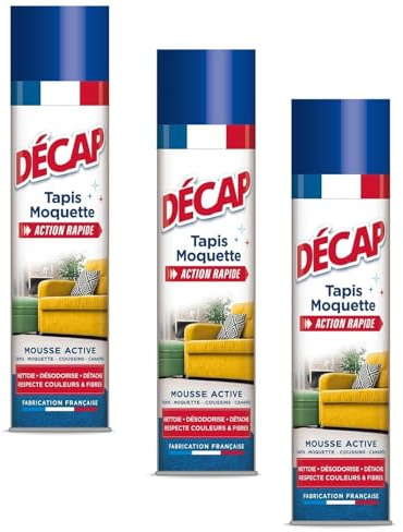 Lot de 3 Nettoyant Décap by-Mir spécial Tapis et Moquettes Mousse Active Parfum Frais - Spray Mousse 600 ml - Vendu Par Lot