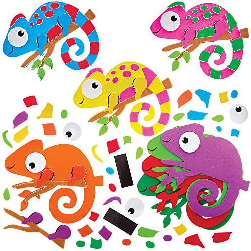 Baker Ross FX562 Chamäleon Mix & Match Magnet Bausatz - 8er-Pack, MoosgummiBastelset für Kinder