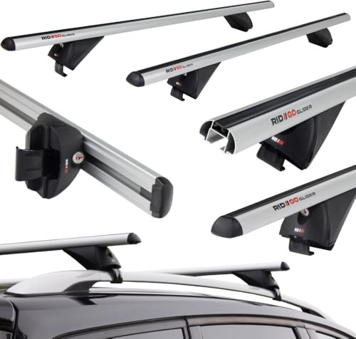 RIDIGO Glider Dachträger für Mercedes Viano W639 2003-2014 | Aluminium, 75 kg Tragkraft, offene Dachreling, Silber