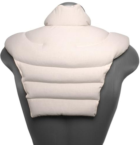 Cervical Neck Pillow - Neck + Shoulders + Back - Cherry Stone Pillow - Neck Pillow Heat Cushion - Neck Heat Cushion Easy Heating - Colour: Organic Fabric Natural