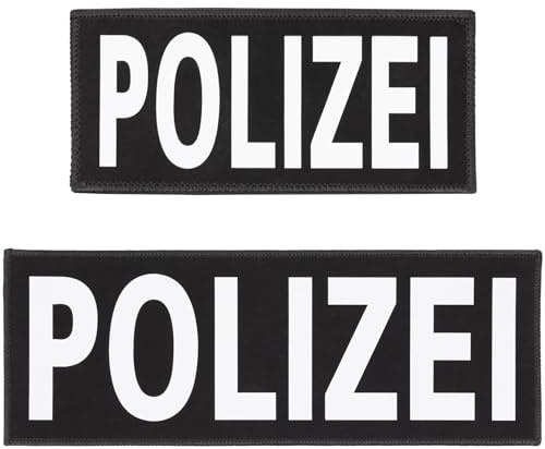 2 Stück Polizei Patches Reflektierende, Polizei Patches für Weste, Infrarot Reflektiv Abnehmbare Militär Polizei Ultra Klett-Patches für Rucksäcke Kleidung Taschen Uniform Weste Jersey Reisen Cosplay