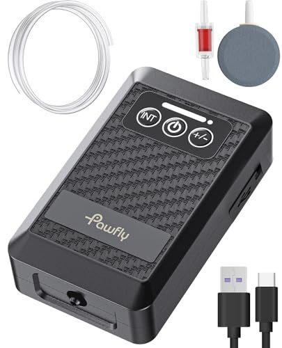 Pawfly Aérateur d'Appâts Vifs Ultra Silencieux Pompe à Air à Piles Seau à Appâts Portable Pompe Petite avec Pierre à Air Tuyau d'Aération Portable Extérieur Oxygénation Poisson Bulleur