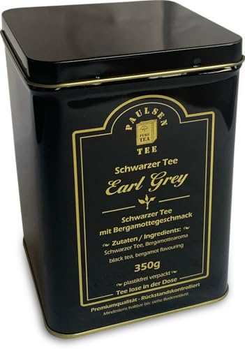 Earl Grey, Paulsen schwarzer Tee mit Bergamotte Aroma 350g in einer für Lebensmittel geeigneten Dose