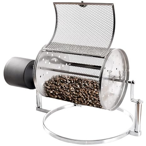 XNZJHPP 800g Electric Coffee Beans Roaster,Stainless Steel Coffee Roasters Machine w/Leak-proof Holes,Adjustable Speed 1-33rpm/min and 6 Baking Modes (S)