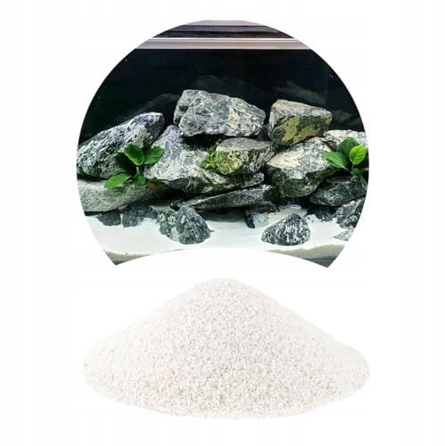 TD STONES Weißer Aquariensand Dolomit 0,5-1mm - Feiner Aquarium Kies Bodengrund für Malawi & Tanganjika Becken, pH-Neutraler Deko Sand, Sicher für Pflanzen, Garnelen & Welse, 24kg