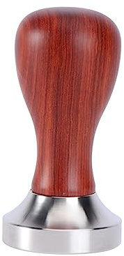 DECHOUS Coffee Press Tamper Flat Base Stainless Steel Handheld Tamper for Espresso Coffee Force Use Red Espresso