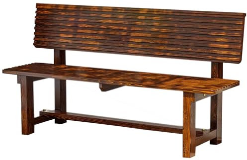 Sitzbank mit Lehne Ergonomisches Design, Nicht Leicht Verrottendes Holz Perfekt für Garten, Terrasse, Gartenbank Wetterfest Terrasse Oder Balkon(B)