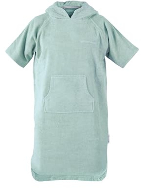TOM TAILOR Junior Surf Poncho, 140-158cm, 100% Baumwolle/Frottier, UNI Türkis (Fresh Sage)
