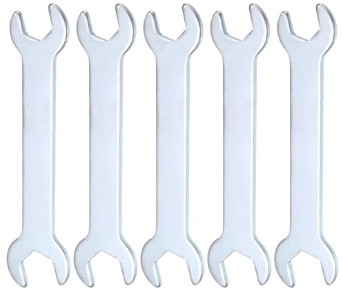 sourcing map 5pcs Double Open End Thin Wrench 11mm x 13mm Metric Super Thin Small Flat Head Wrench Galvanizing Open Ended Spanner for Automotive Repair Furniture Assembly