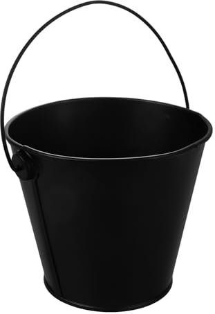 INOOMP Seau à Graisse pour Barbecue en Fer-Blanc Réutilisable Noir 8x10.5x12 Cm Récupérateur D’Huile Extérieur Cuisson Camping