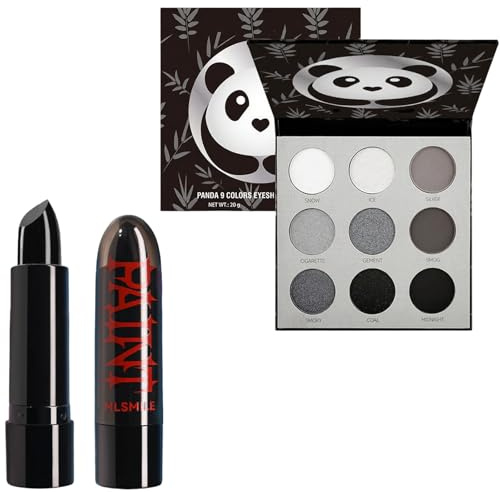 Kit trucco per Halloween, palette di ombretti per il viso, rossetto opaco, nero, bianco, grigio, argento, palette di ombretti altamente pigmentato, per Halloween, feste, cosplay