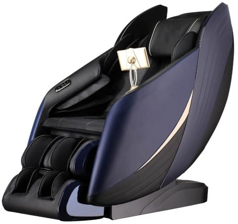 Home Deluxe – Massagesessel HYLOS – Farbe: Blau/Schwarz, Maße: 150x77x123cm, Leistung: 160W, inkl. Shiatsu, Zero Gravity, Sprachsteuerung, Fußmassage, Bluetooth I Entspannungssessel Massagestuhl
