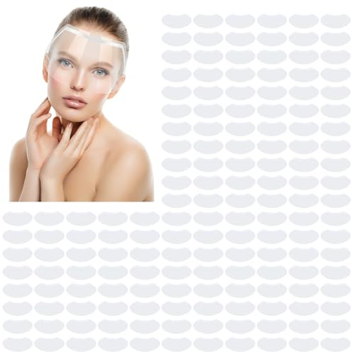 50 Pcs Face Shield for Hairspray,Eye Shield,Shower Visor for Adults Clear Lash shields Eyelash Extension Sleep Protector Disposable Shower Face Shields After Cataract for Showering Hairspray