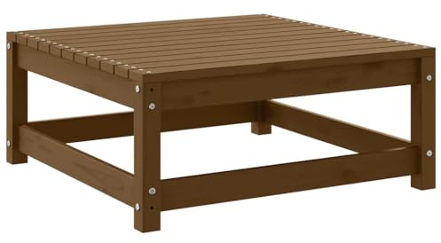 HaoChrymec Gartenhocker aus Massivholz Kiefer, Modulares Design, Stabil und Flexibel, Fußhocker Outdoor, Camping Hocker, Kleiner Hocker für Garten, Honigbraun, 70 x 70 x 30 cm