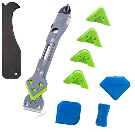 LXTaoler Silicone Remover Tool, Caulking Tool 5 in 1 Sealant Finishing Tool Bathtub Caulk with Stainless Head, Professional Sealant Removal for Bathroom, Kitchen, Floor, Window