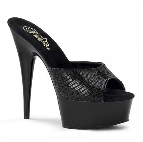 Tacones Altos 15 cm Sandalias de Sandalias Arrastre Fondo Grueso Negro tacón Alto Modelo Zapatos de Pasarela Zapatos de Banquete