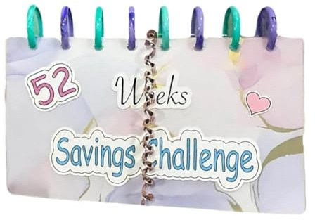 KikoSpark Savings Challenge Wiederverwendbares Haushaltsbuch Neuer Sparbuchplaner 52 Wochen mit Geldumschlägen Buchumschlag