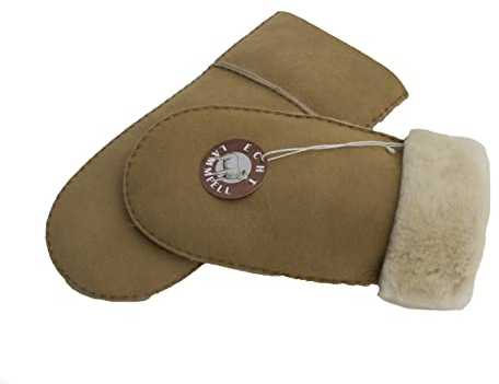Reissner Lammfelle warme Merino Lammfell Fäustlinge Faust Handschuhe für Damen und Herren HDS-FAUST1-M-BEI beige M (Handumfang 19cm)