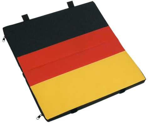 elasto PROMOTION FOR LIFE Faltbares Sitzkissen Arena Sitzauflage im Deutschlanddesign EM 2024 Fanartikel Dick Gepolstert Gartenbankauflage 310 x 310 x 25 mm