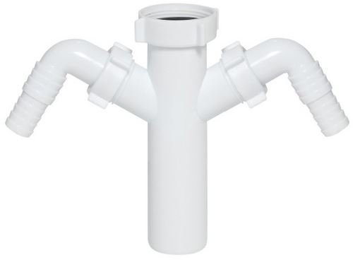 1 1/2 bsp x 40mm Drain Drain Hose Fitting with Dual Dishwasher Inlet