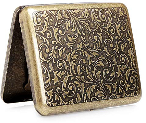 Hopewey Retro Zigarettenetui Metall Zigarettenschachtel für 20 Zigaretten, antik Zigarettenetui elegantem Aussehen und besonderem Qualitäten