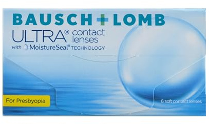 Bausch und Lomb Ultra for Presbyopia, Premium Monatslinsen, Gleitsicht-Kontaktlinsen weich, 6 Stück BC 8.5 mm / DIA 14.2 / -0.75 Dioptrien / ADD Low