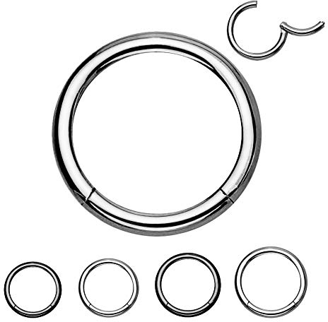 Treuheld® Titan Segment Clicker Piercing - Silber - 0,8mm x 5mm - Segmentring Klicker