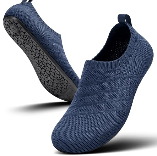 Sosenfer Hausschuhe Herren Damen Barfuss Schuhe Damen Rutschfest Slip on Slipper Flache Barfusshausschuh Home Kuschelige Pantoffel Geschlossen Unisex