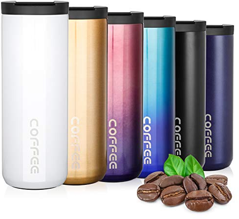 lalafancy Thermobecher 350ml/500ml Kaffeebecher-to-go, Isolierbecher Edelstahl Travel Mug Wiederverwendbarer Kaffeebecher mit Deckel für Kaffee, Wasser und Tee, Kaffee-to-go Becher