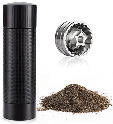 Luvan Metal Pepper Mill Grinder with 430 Stainless Steel Grinding Core, High Output Pepper Grinder from Coarse to Fine, Professional Adjustable Manual Peppers