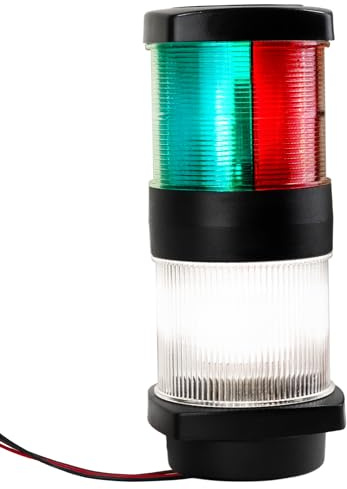 Five Oceans LED Tri-Color All-Around Anchor Light - 12V DC, USCG 2NM Compliant, High-Performance Polycarbonate Housing, Mast Mount for Sailboats - FO4625