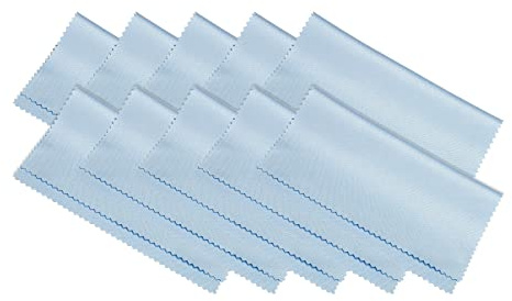 PATIKIL Eyeglass Microfiber Cleaning Cloth 7x6, 10 Pack Glasses Cleaning Cloth Soft Wipe Screen Cloth for Camera Lens Eyeglasses Screens in Individual Vinyl Pouch, Blue